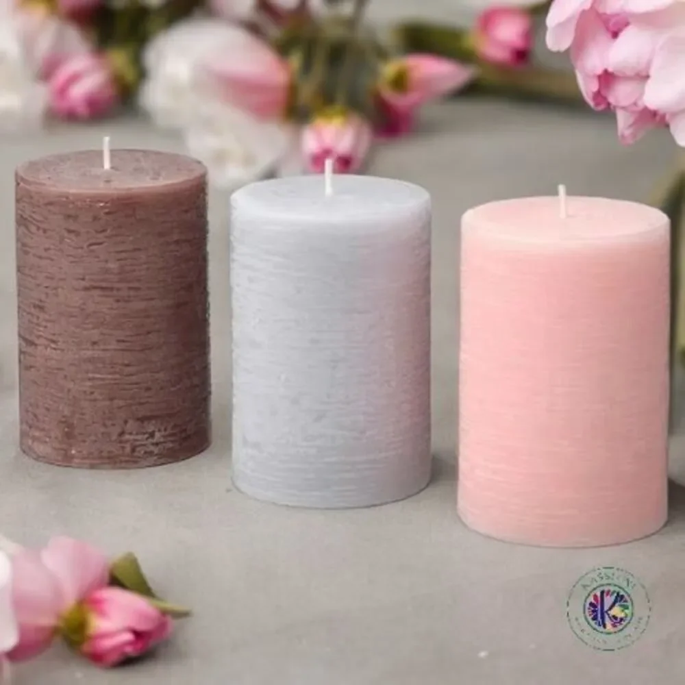 IKEA ÄDELSYREN Scented Pillar Candle Grapefruit & Rose/Mixed Colors 30 hr/3 PACK